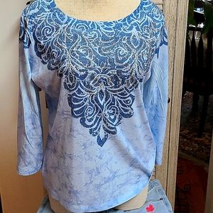 Chico's M bling top EUC